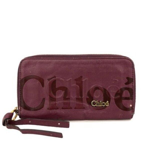 Chloe Eclipse Leather Zip Around Long Wallet Purple/2BG0241 - Picture 1 of 8